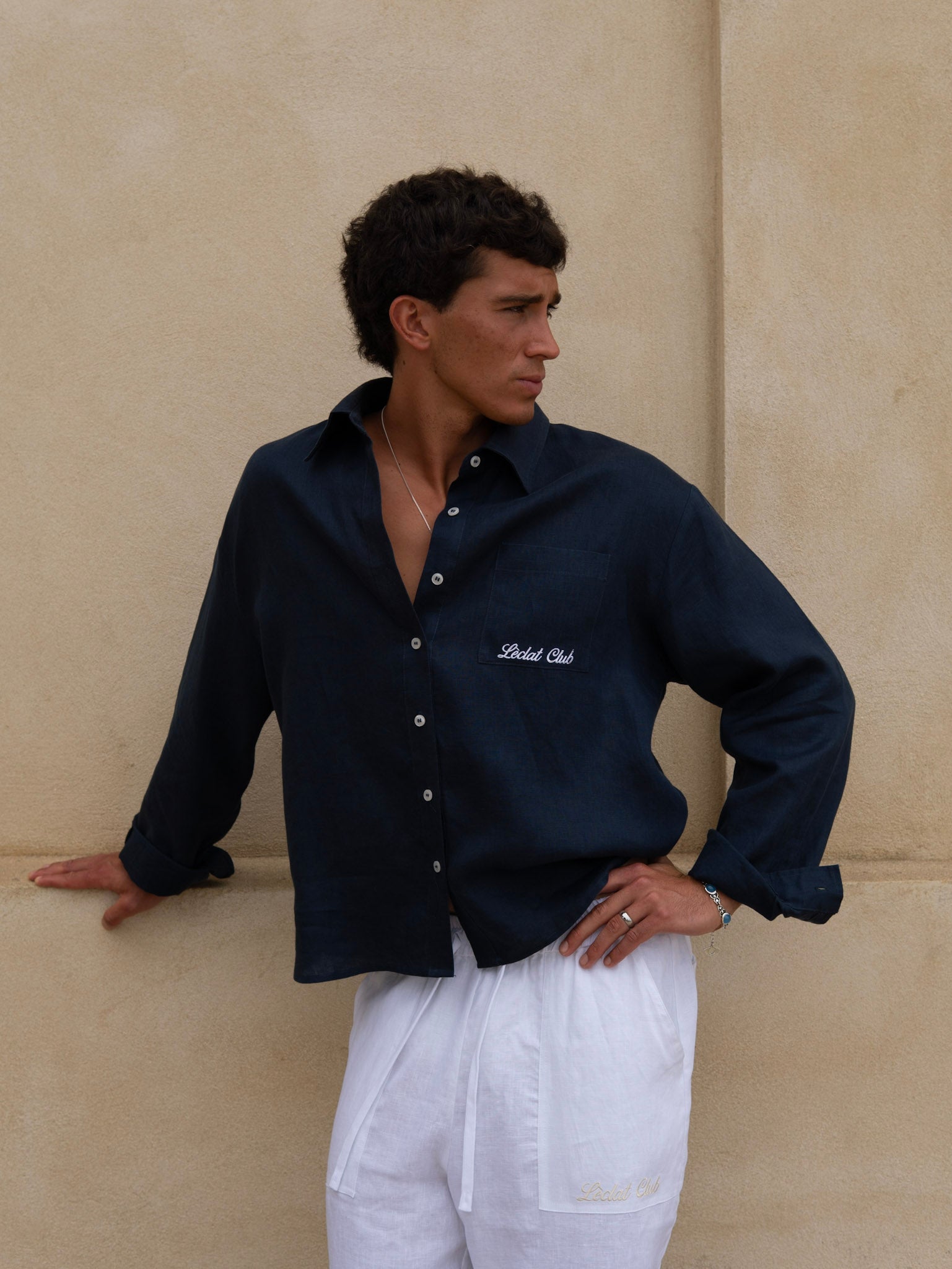 Formentera Linen Shirt | Navy Blue