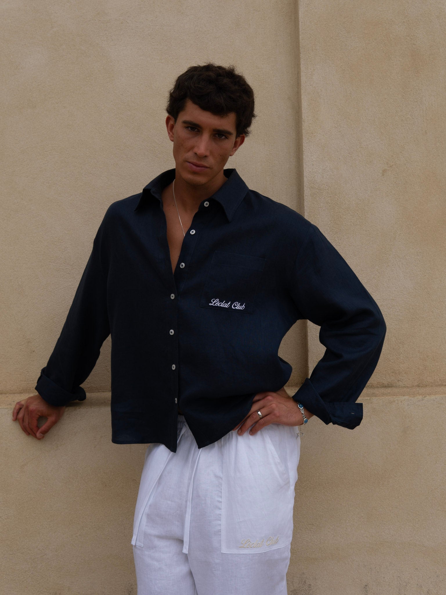 Formentera Linen Shirt | Navy Blue