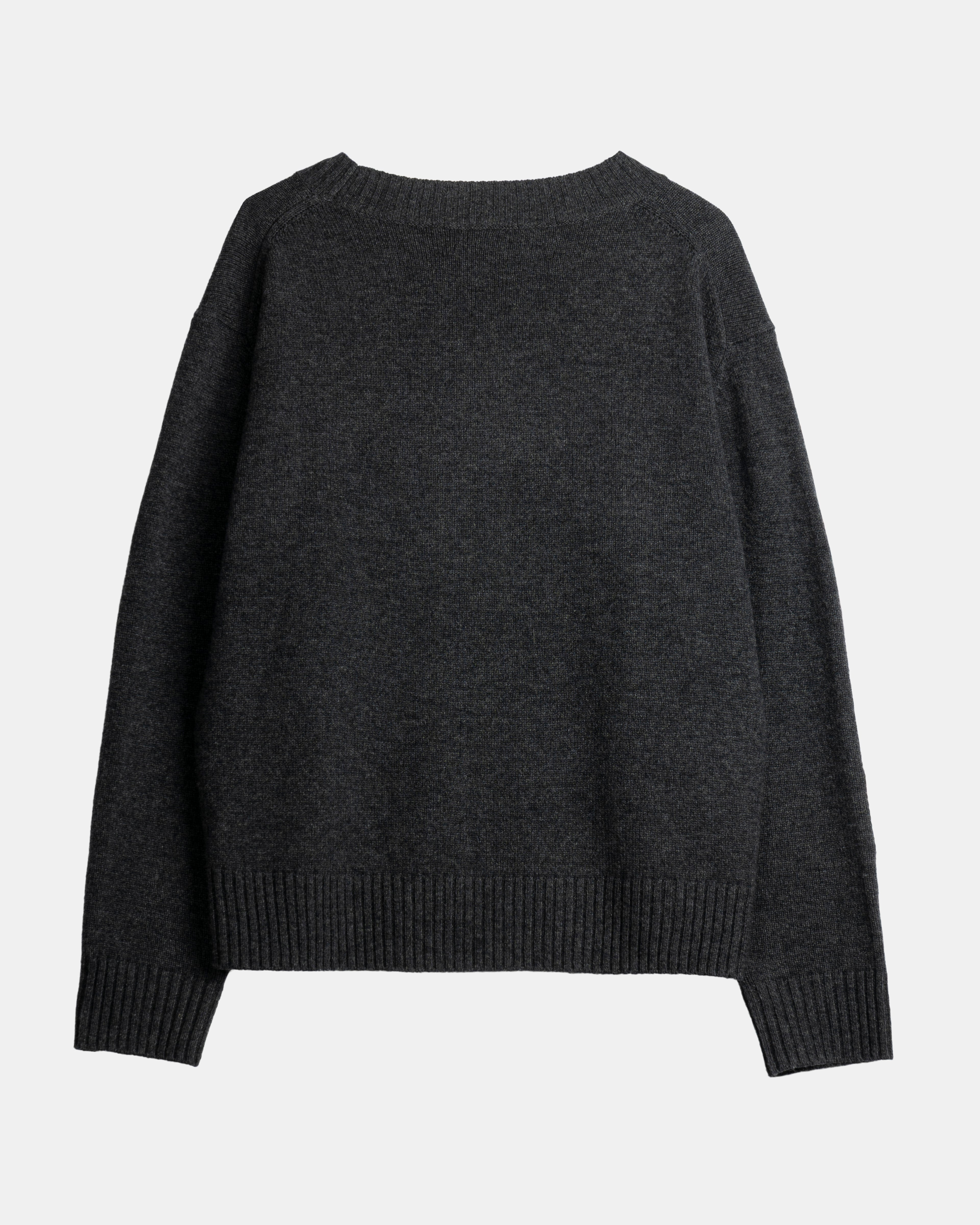 Refined Cashmere Sweater | Dark grey