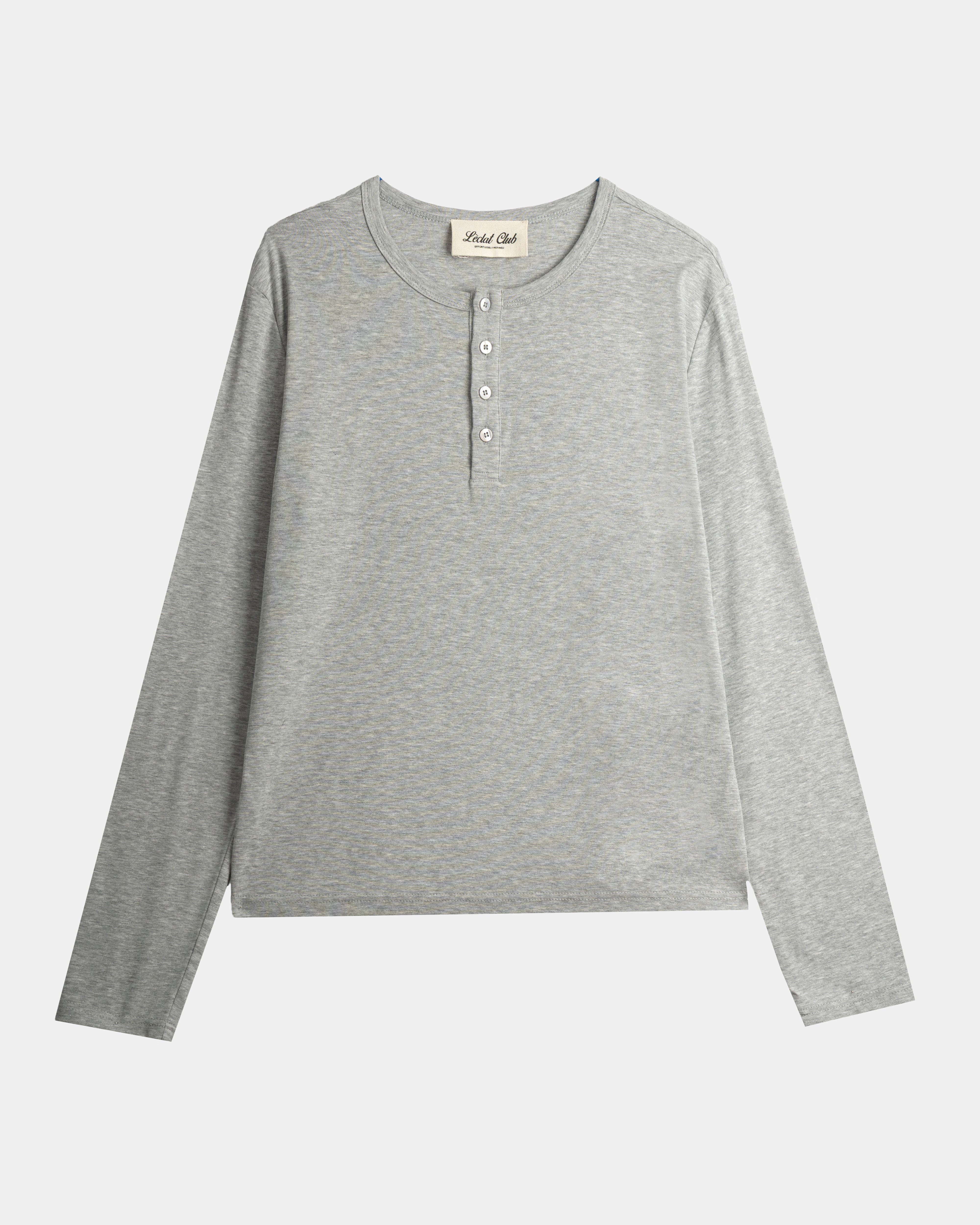 Essential Henley Shirt | Grey – Leclat Club