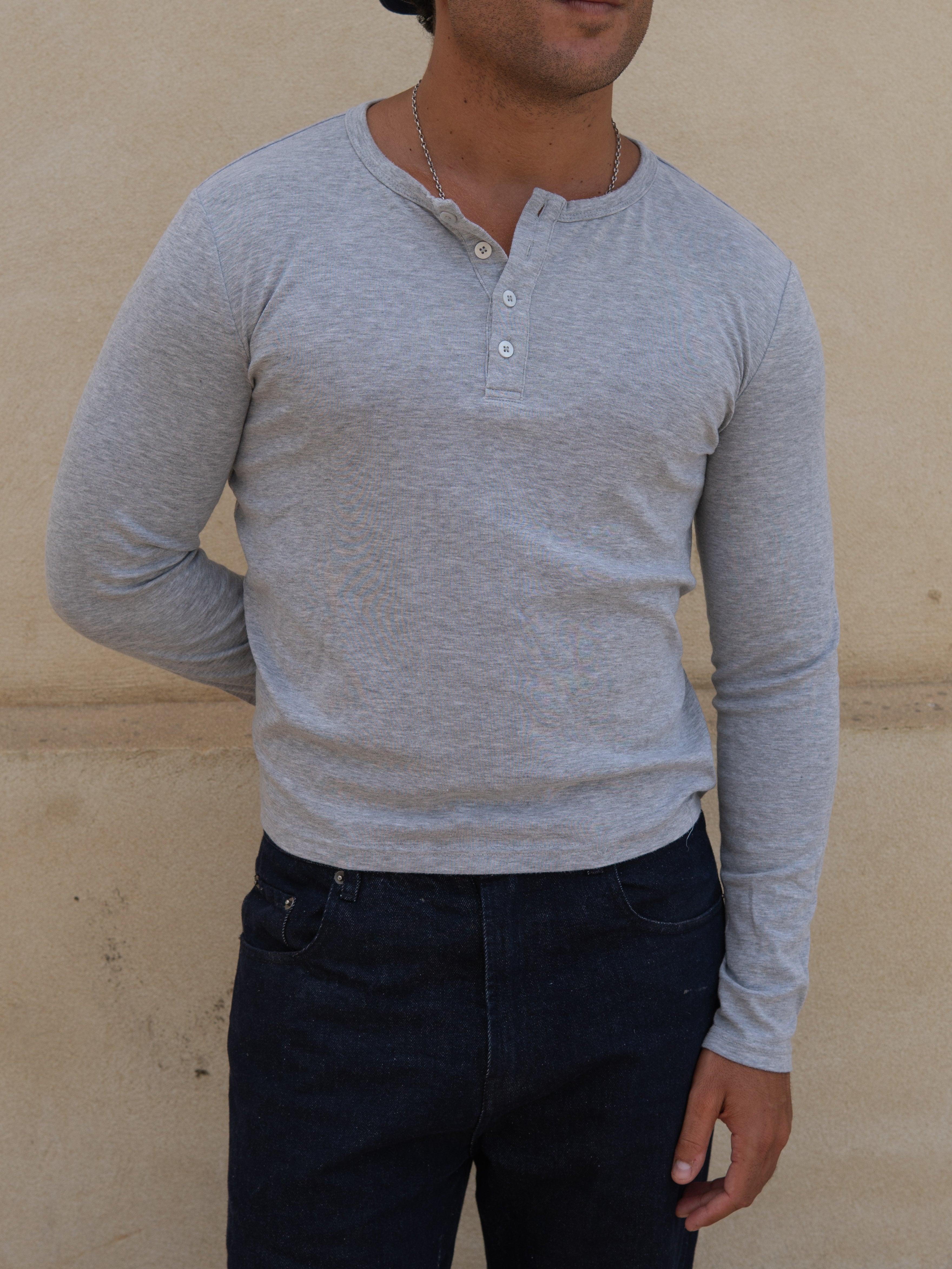 Essential Henley Shirt | Grey