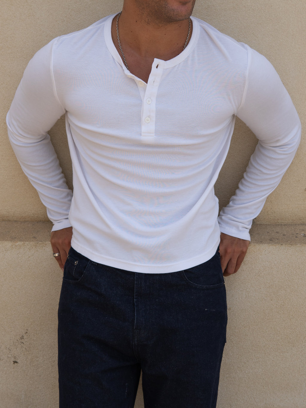 Essential Henley Shirt | White