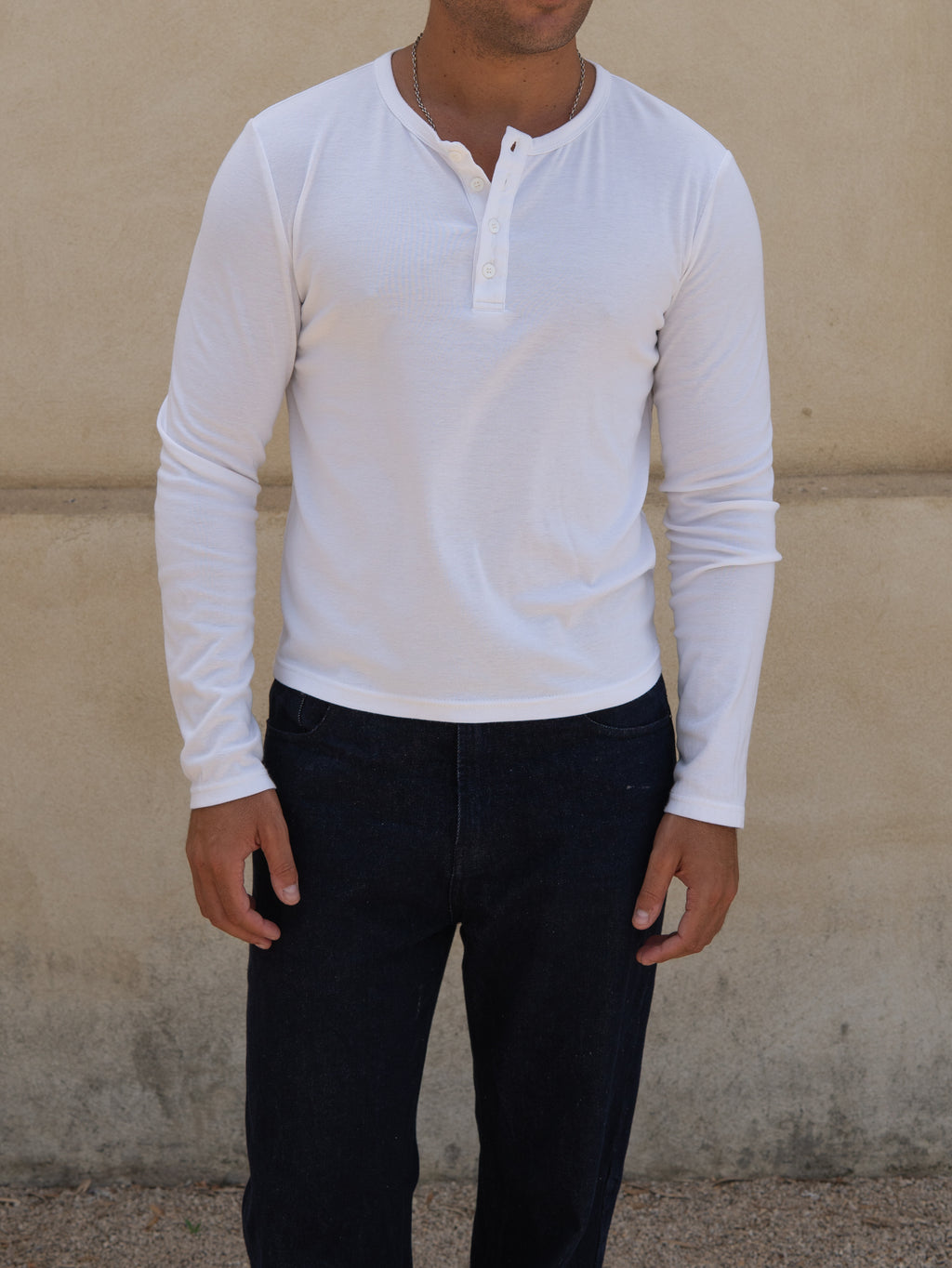 Essential Henley Shirt | White