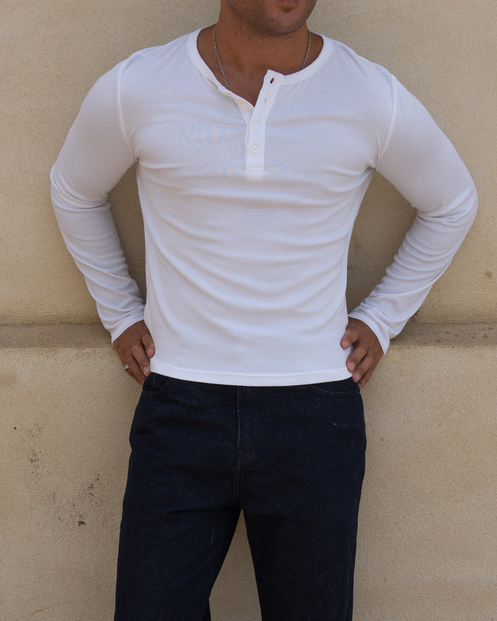 Essential Henley Shirt | White