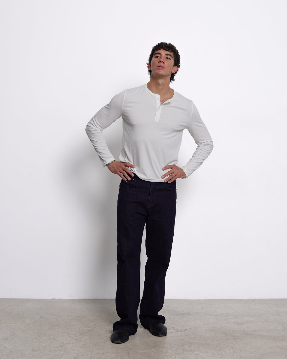 Essential Henley Shirt | White