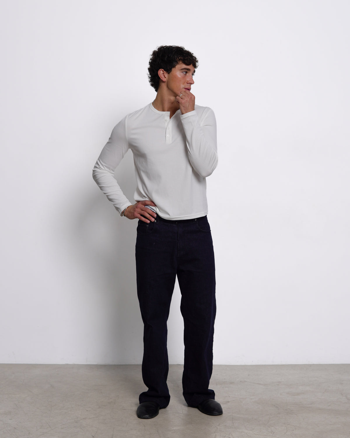 Essential Henley Shirt | White