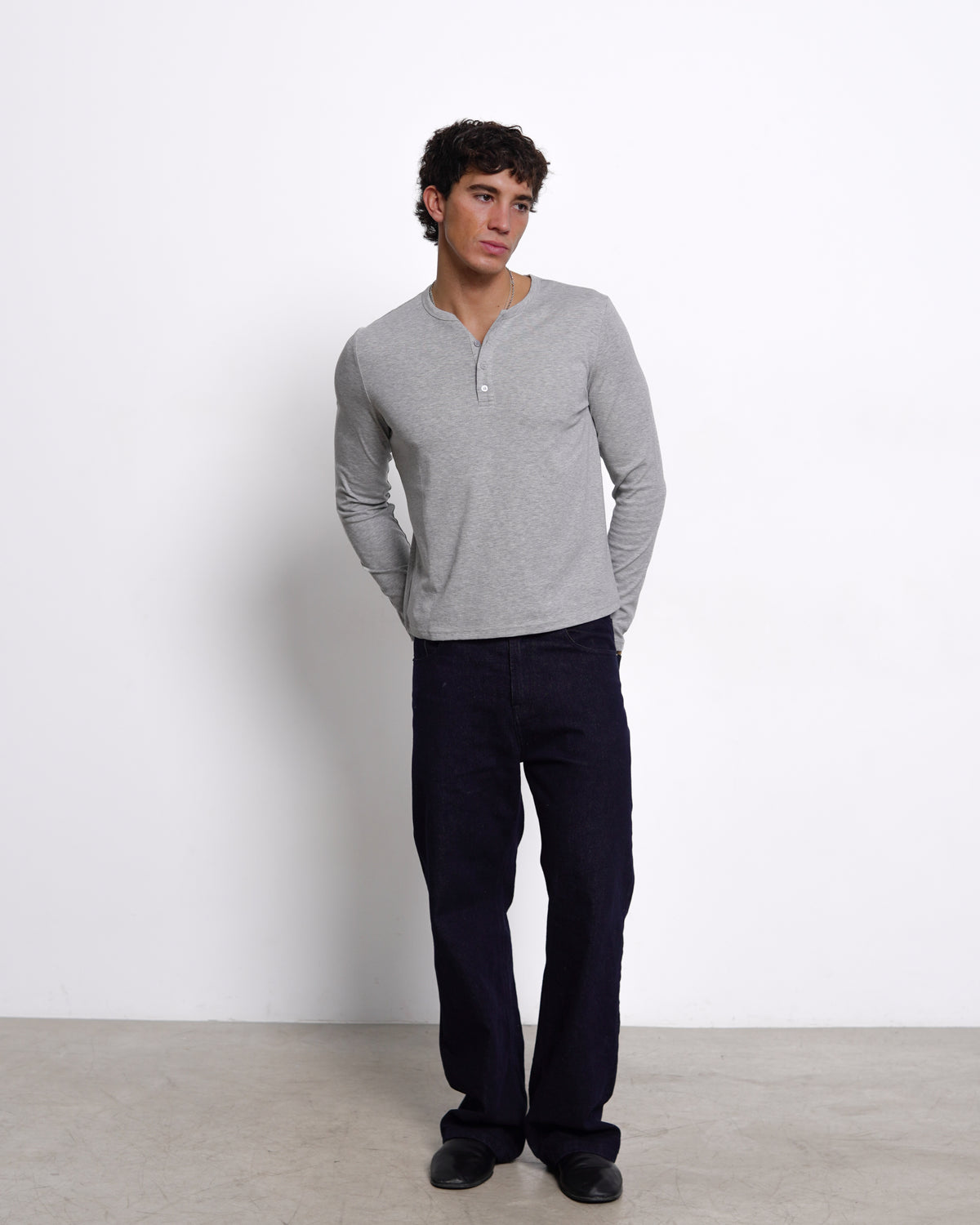 Essential Henley Shirt | Grey