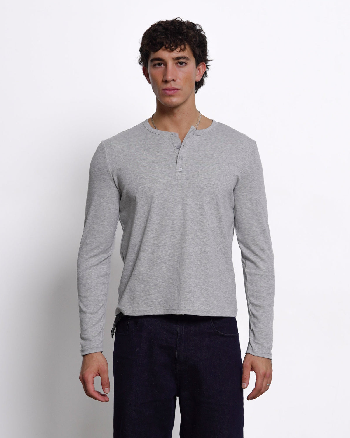 Essential Henley Shirt | Grey