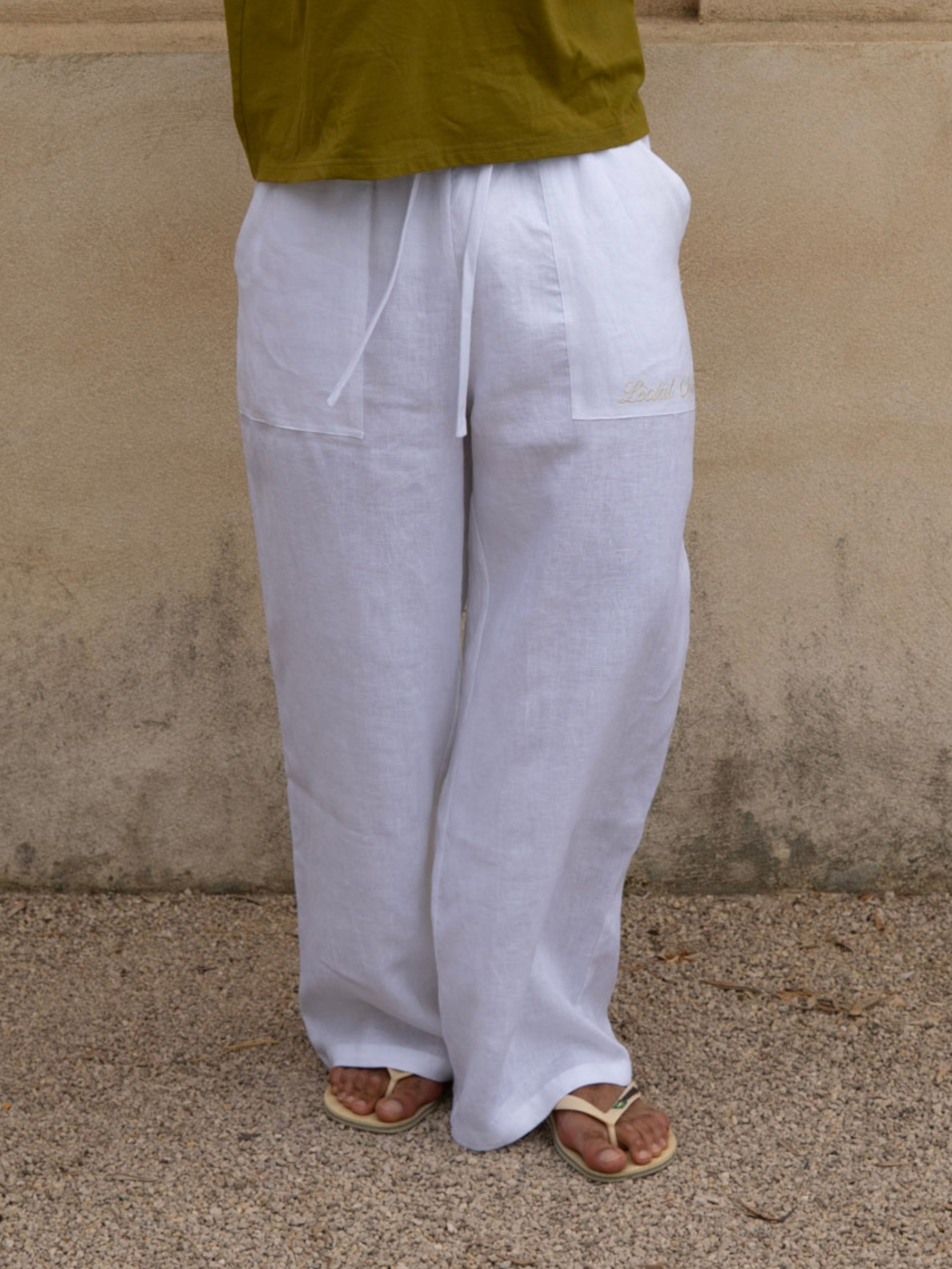 Tarida Linen Pants | White