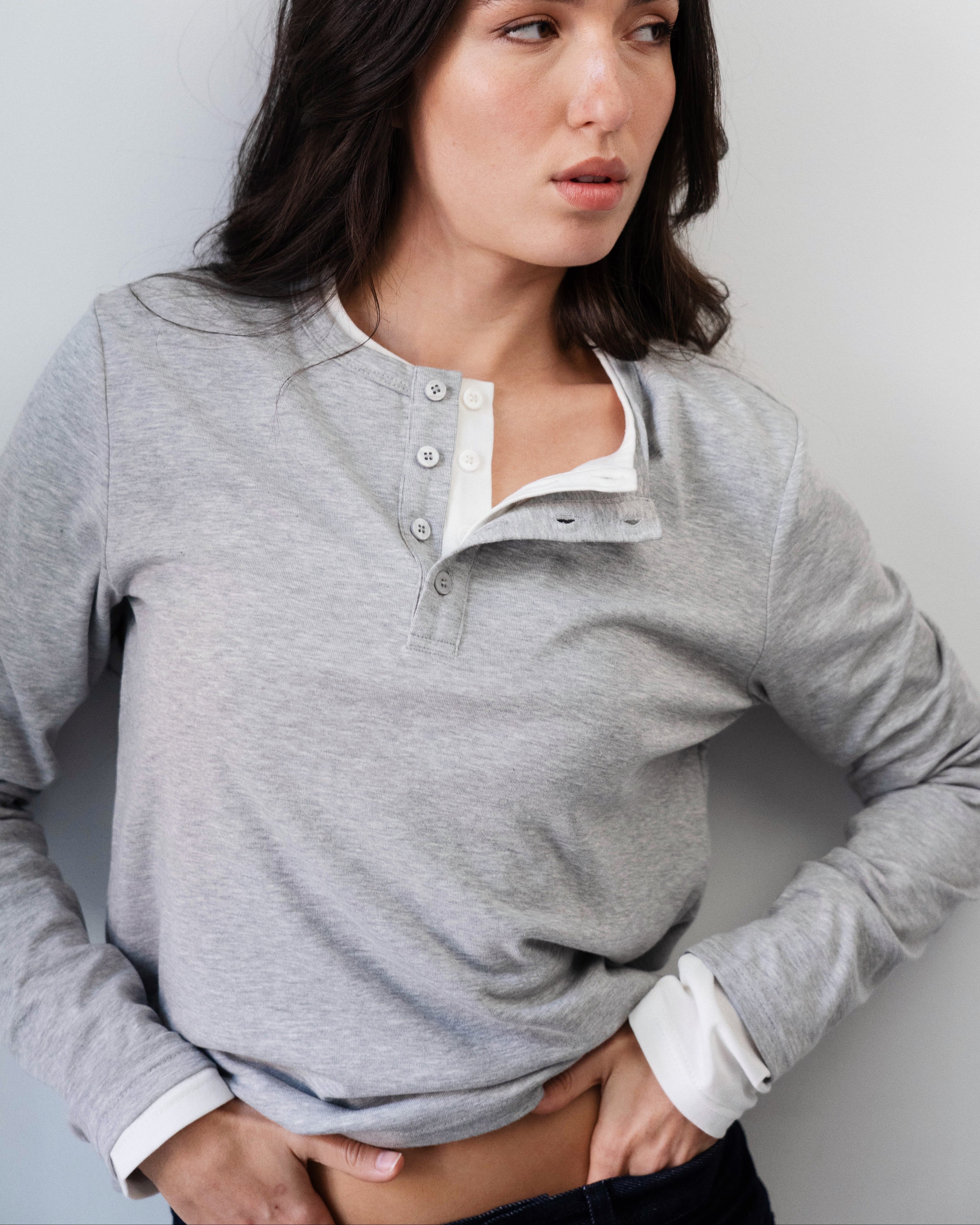Essential Henley Shirt | Grey
