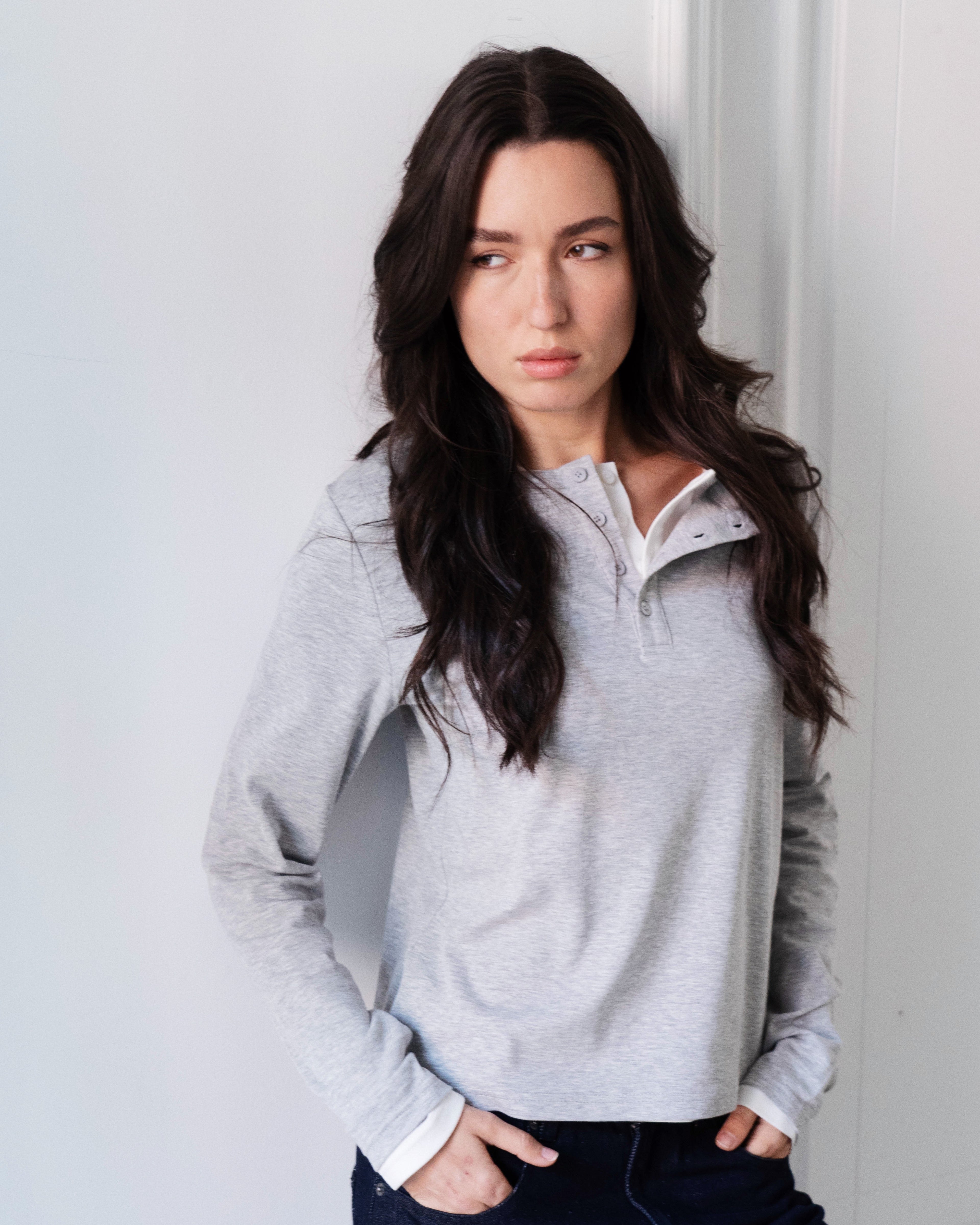 Essential Henley Shirt | Grey